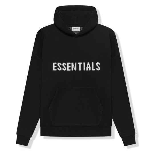 Fear Of God Essentials Black Knit Hoodie
