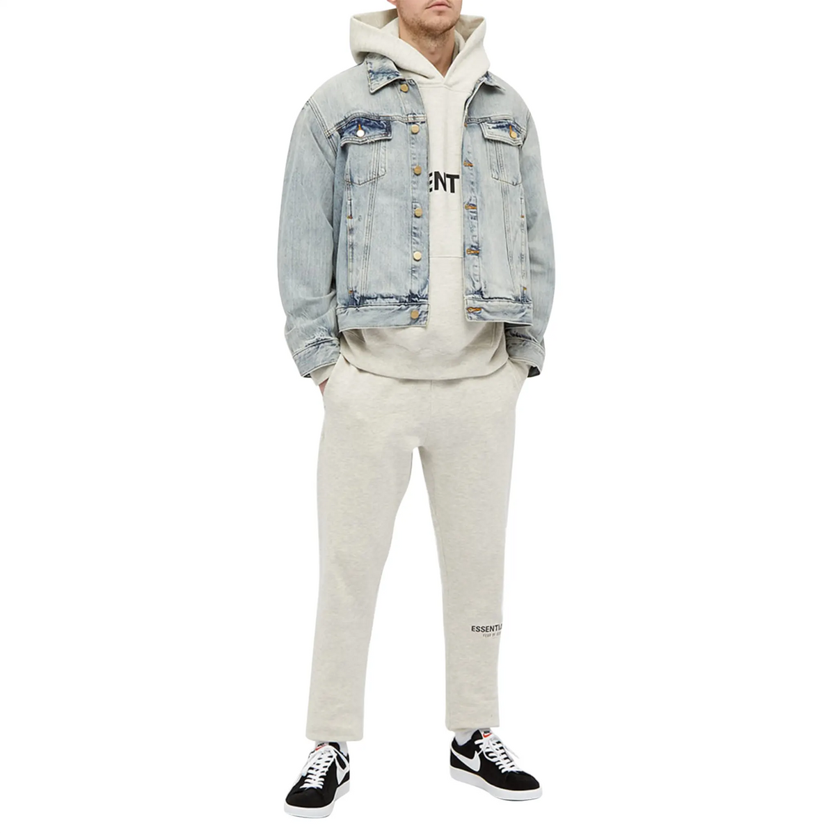 Fear Of God Essentials Oatmeal Knit Hoodie