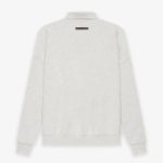ESSENTIALS Long Sleeve Polo Sweatshirt Gray
