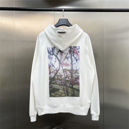Essentials Flower Hoodies White