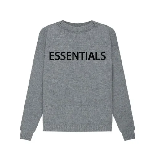 Essentials Overlapped Gray Sweatshirt Essentials Overlapped Gray Sweatshirt